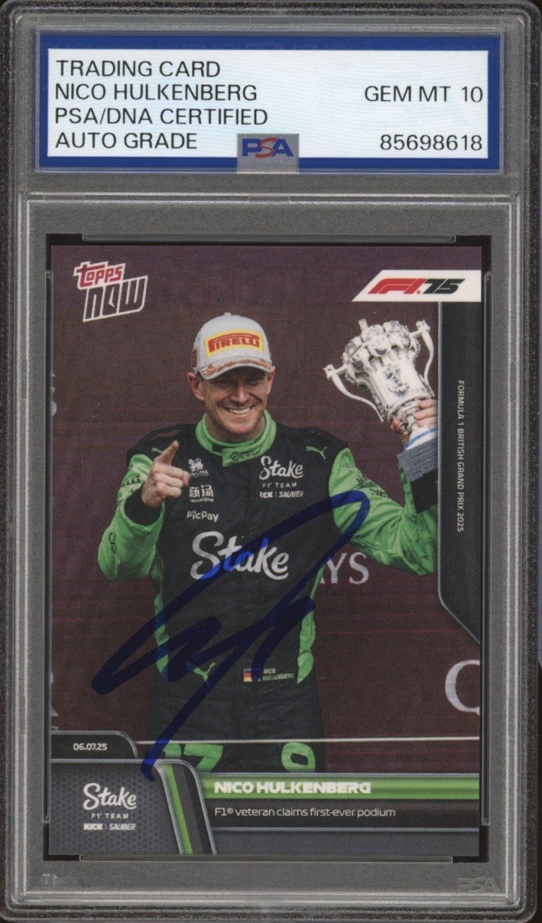 2025 Topps Now F1 #51 Nico Hulkenberg 1st Career Podium British GP PSA AUTO 10
