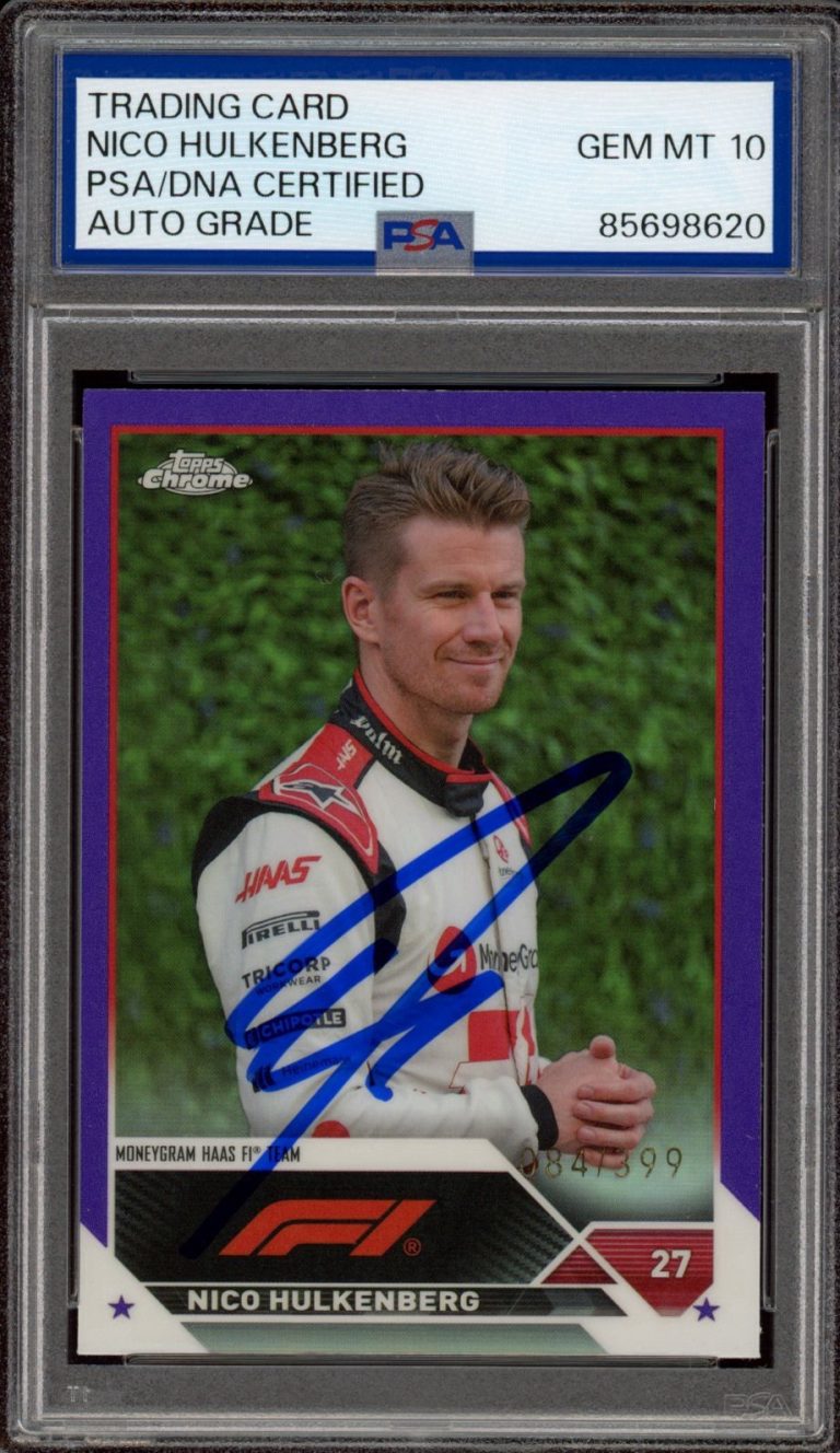 2023 Topps Chrome F1 #47 Nico Hulkenberg Purple Refractor /399 PSA GEM AUTO 10