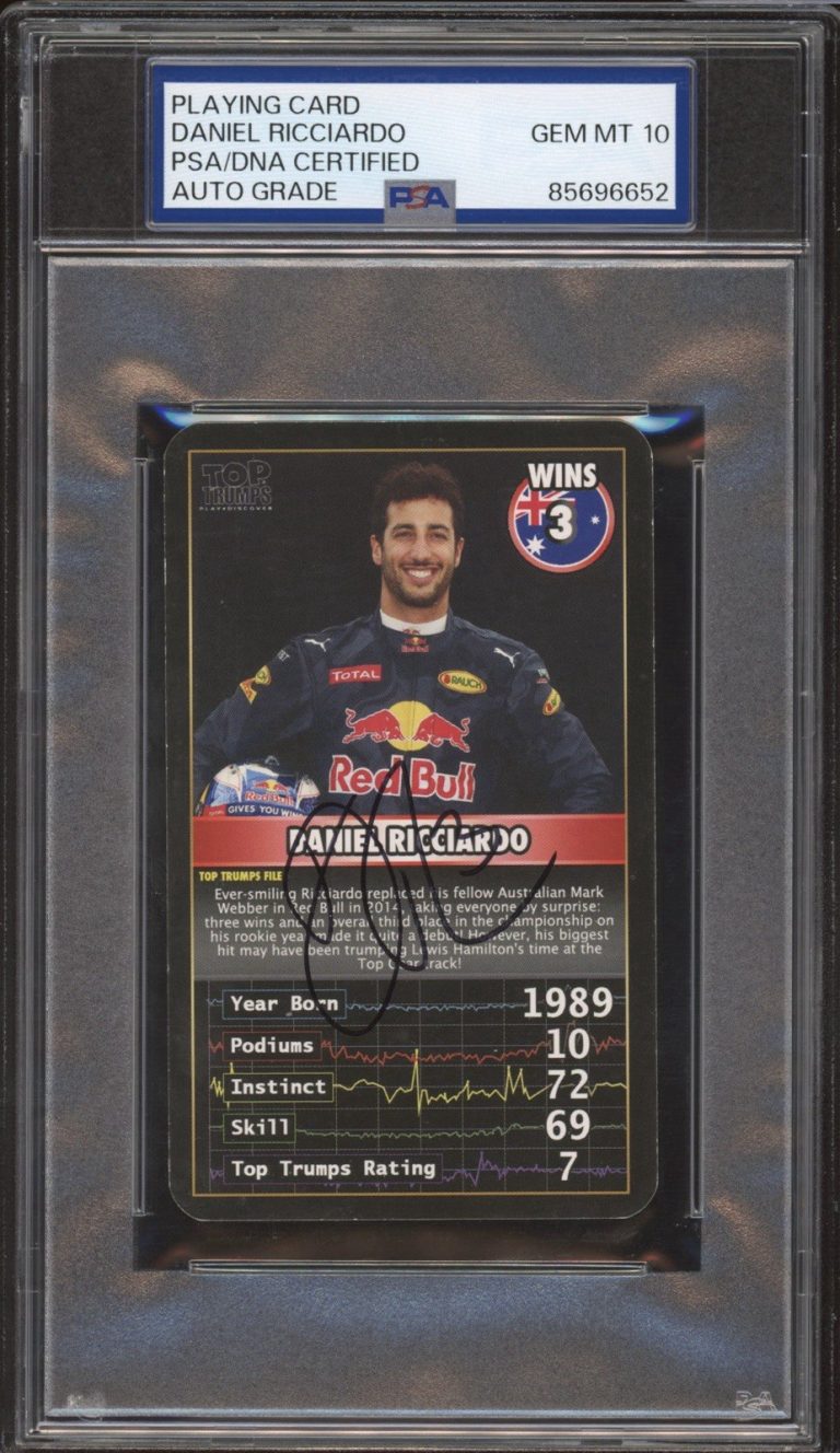 2016 Top Trumps Daniel Ricciardo F1 Grand Prix Heroes Rookie PSA GEM AUTO 10 RC