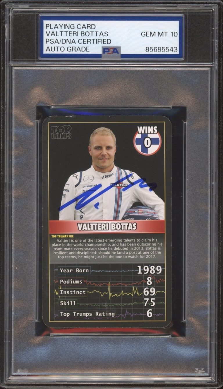 2016 Top Trumps Valtteri Bottas F1 Grand Prix Heroes Rookie PSA GEM AUTO 10 RC