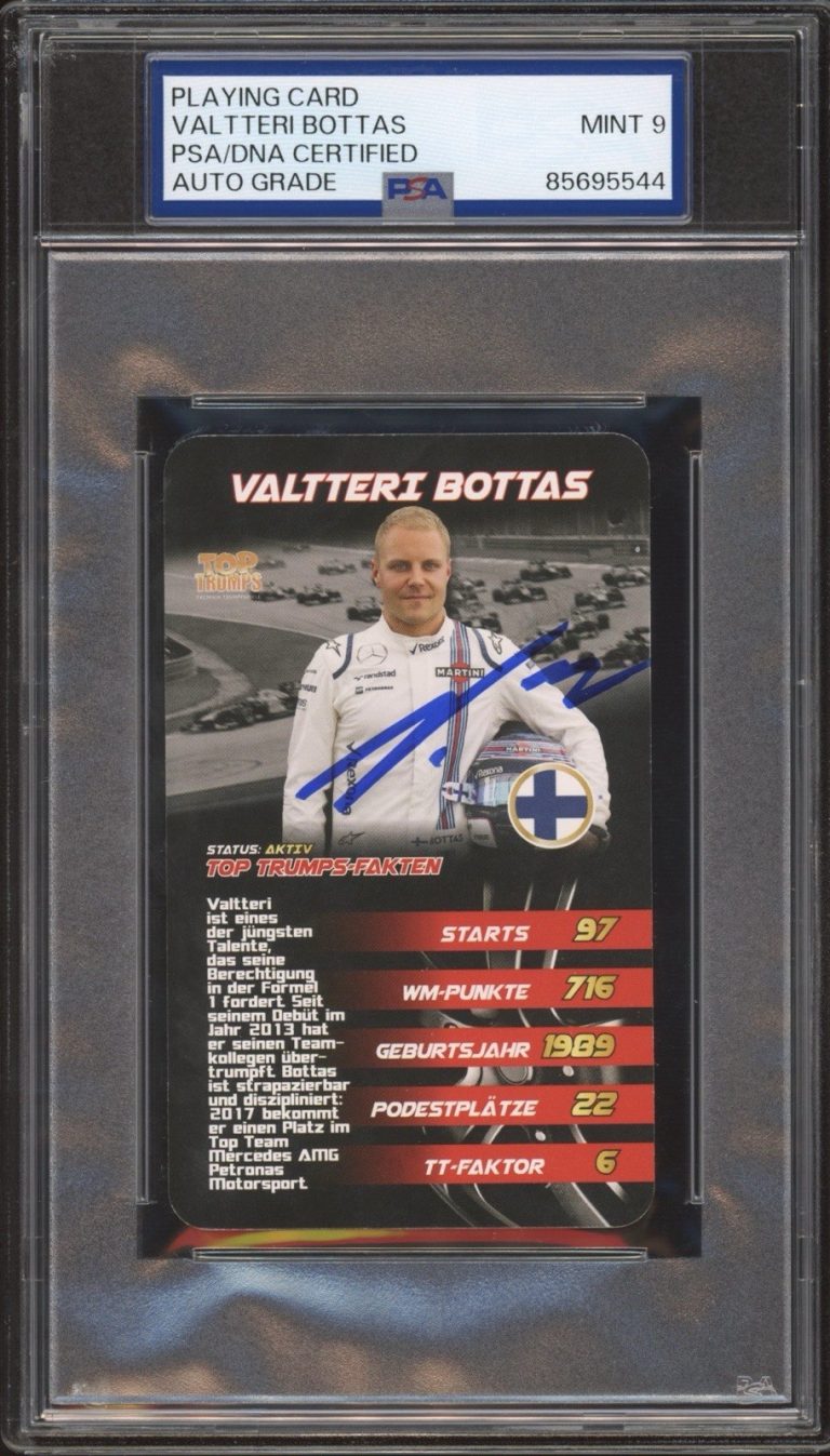 2017 Top Trumps Valtteri Bottas F1 Grand Prix Heroes Card PSA MINT AUTO 9 RC