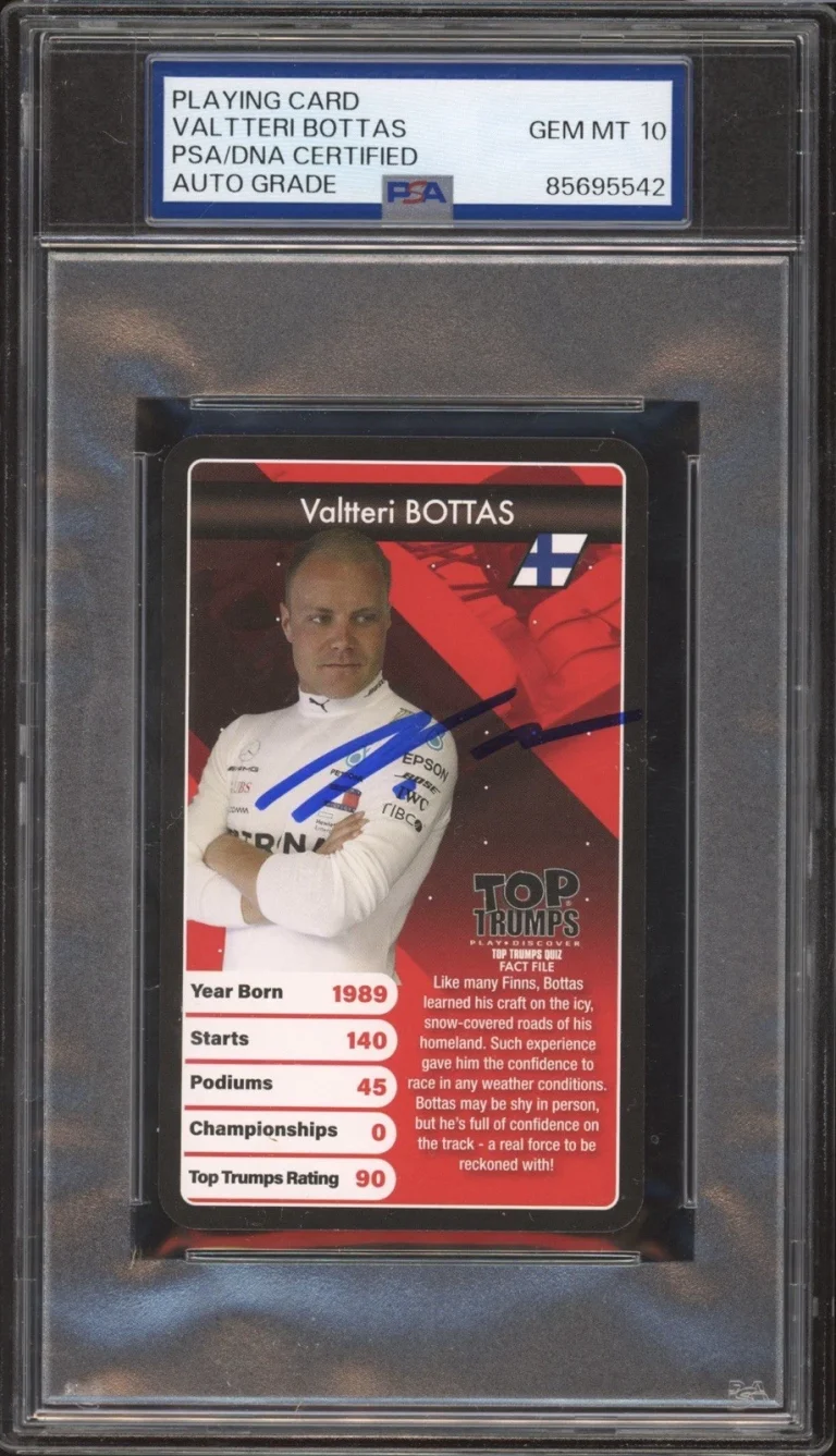 2022 Top Trumps Valtteri Bottas F1 Grand Prix Heroes Card PSA GEM MT AUTO 10 RC