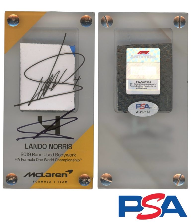 Lando Norris Signed 2019 F1 Rookie Race Used Bodywork #4 PSA LOA AUTO McLaren