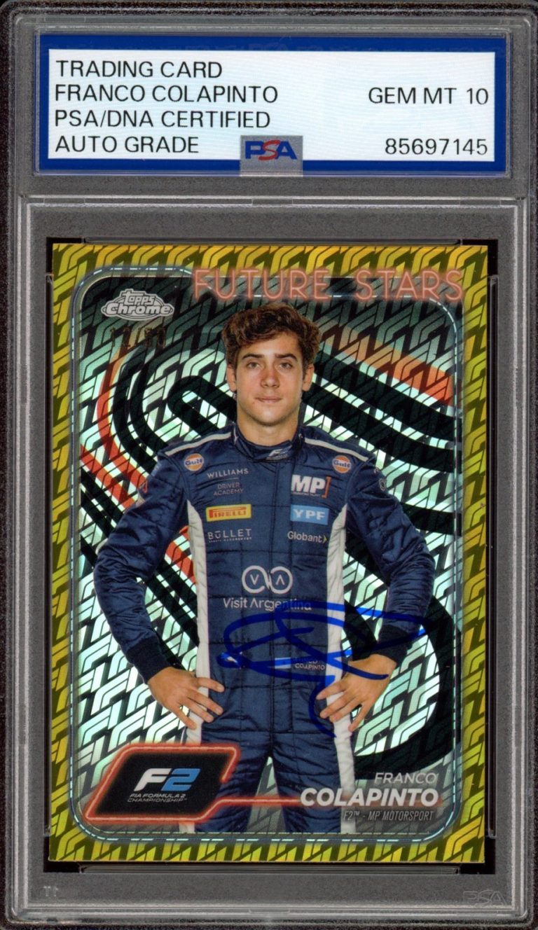 2024 Topps Chrome F1 #24 Franco Colapinto Gold Logofractor /50 PSA AUTO 10 RC