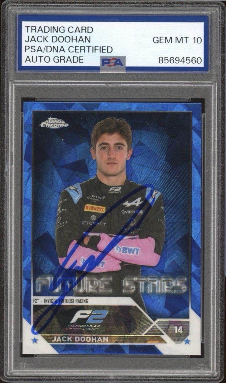 2023 Topps Chrome F1 #72 Jack Doohan Signed Sapphire Rookie Card PSA AUTO 10 RC
