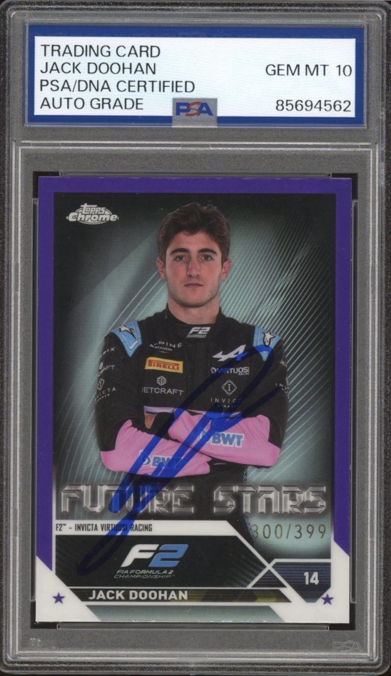 2023 Topps Chrome F1 #72 Jack Doohan Signed Purple Rookie /399 PSA AUTO 10 RC