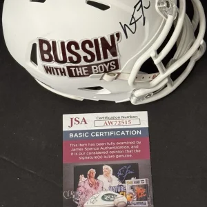 Taylor Lewan Will Compton Signed Custom Bussin With The Boys Mini Helmet JSA COA