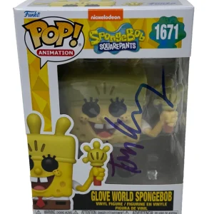 Tom Kenny Signed Spongebob Squarepants Glove World Spongebob Funko Pop BAS COA