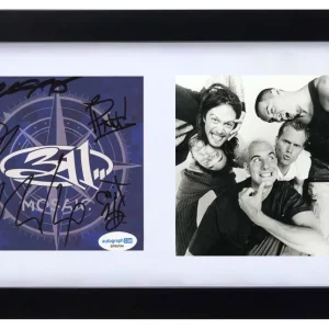 311 Band Signed Autograph Mosaic CD Cover Framed Display Nick Hexum x5 ACOA COA