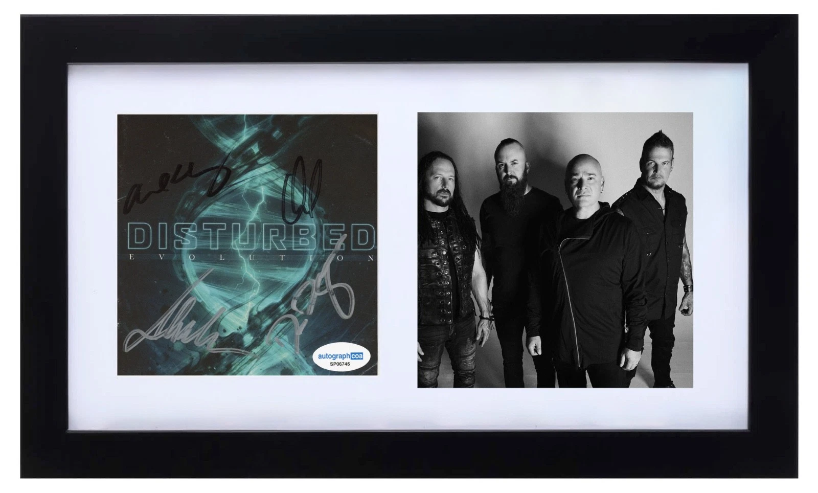 Disturbed Band Signed Autograph Evolution CD Cover Framed David Draiman ...