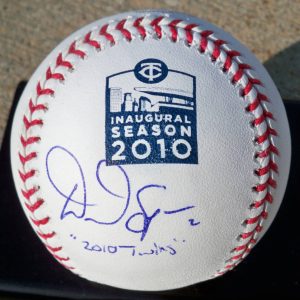 Twins DENARD SPAN Signed Auto OMLB Baseball COA