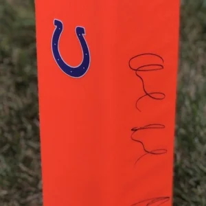 ANDREW LUCK & DREW BREES Signed Autographed Football Pylon COA! PROOF SUPERSTARS