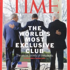 PSA/DNA Presidents BARACK OBAMA & BILL CLINTON Signed Autographed TIME Magazine