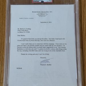 Awesome Warren Buffett SIGNED AUTOGRAPHED Letter PSA Slabbed Bill Gates Mention