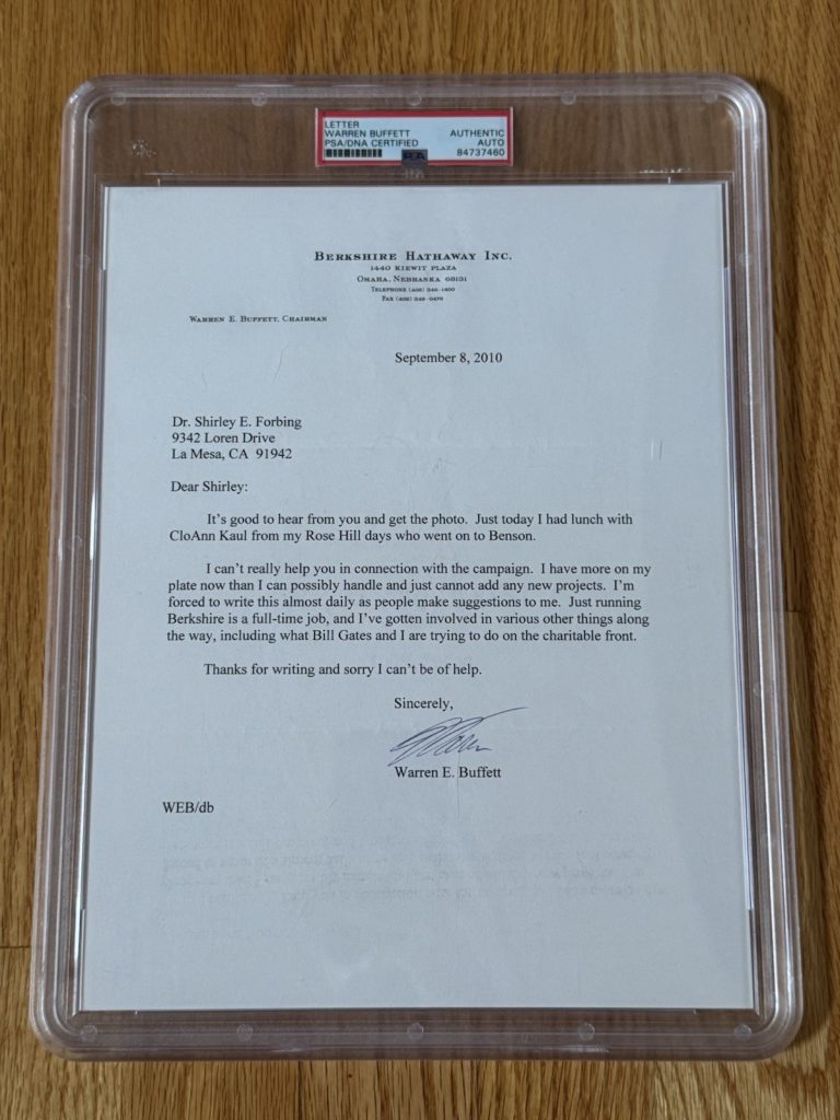 Awesome Warren Buffett SIGNED AUTOGRAPHED Letter PSA Slabbed Bill Gates Mention