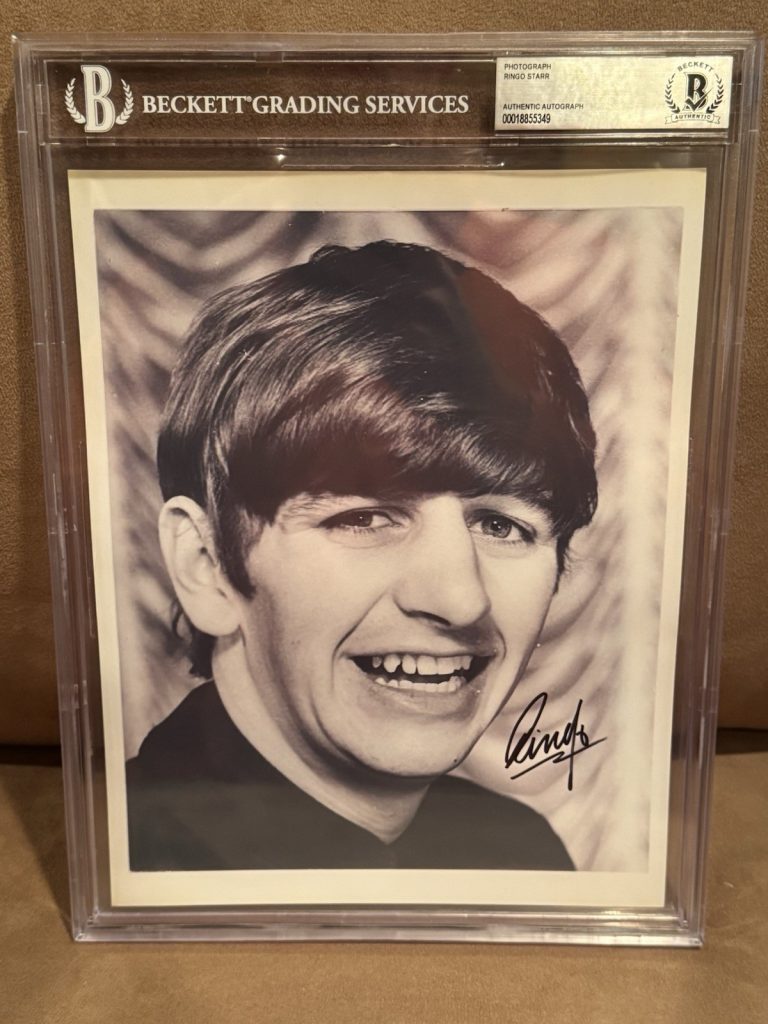 Ringo Starr Autographed Signed Photo Beckett Slabbed Beatles McCartney Related