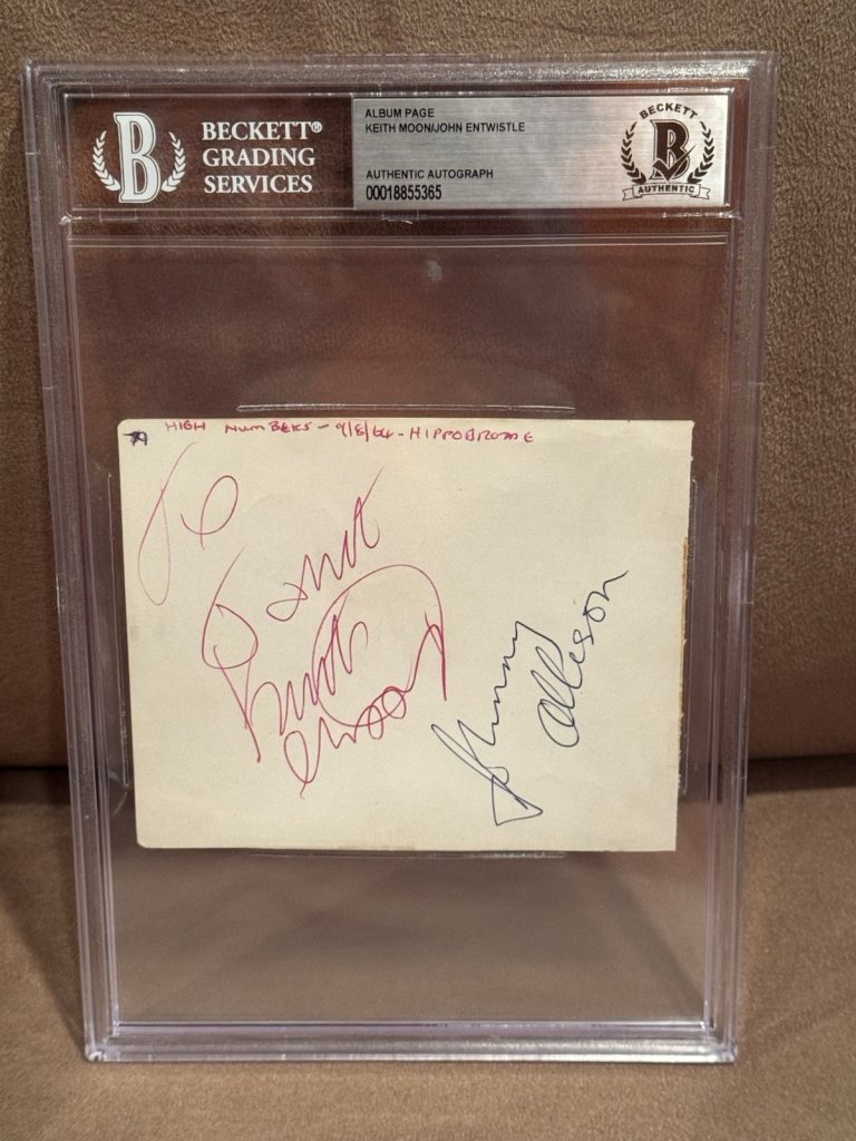 Keith Moon John Entwistle Pre The Who Signed Page Beckett High Numbers