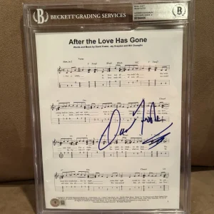 David Foster Signed Autographed Lyric Sheet Beckett Slabbed After The Love Gone