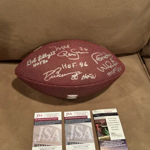 Randy White Bob Lilly Mel Renfro Drew Pearson Signed Football COWBOYS JSA