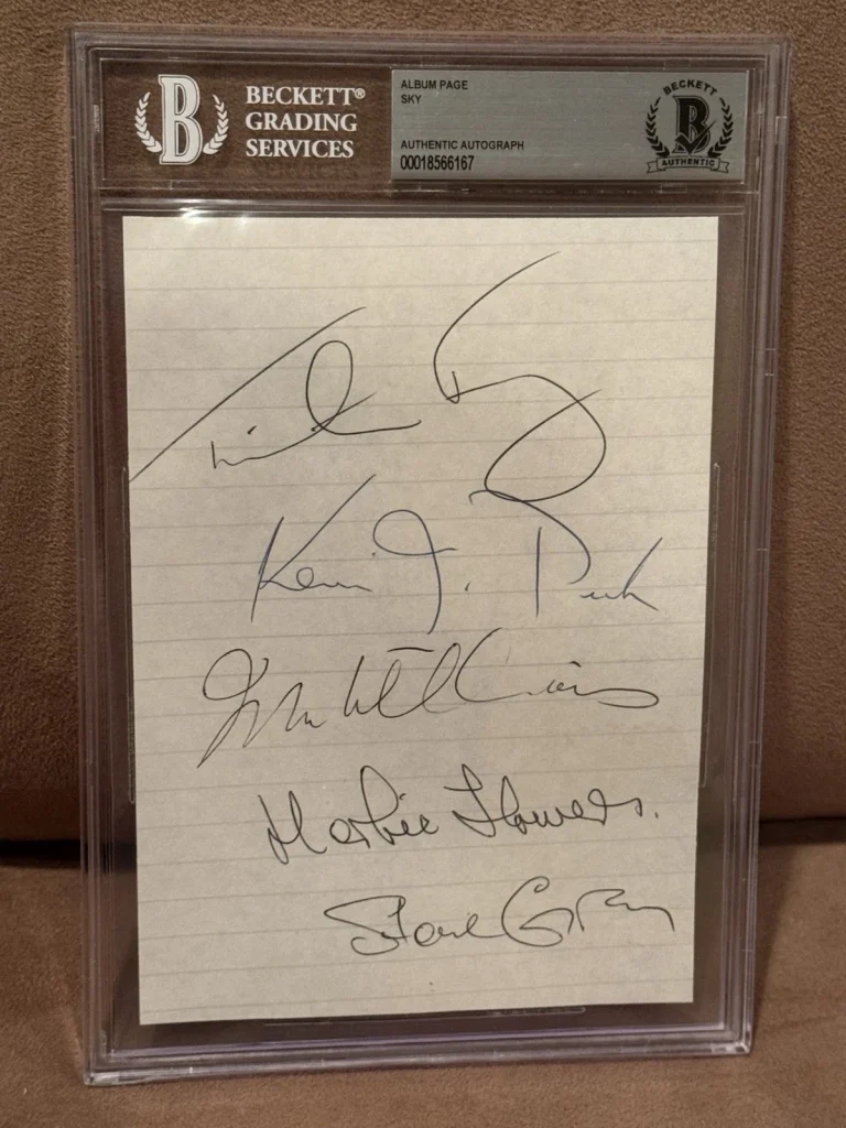 The Band “Sky” Signed Autographed Album Page by 5 Beckett Herbie Tristan Kevin +