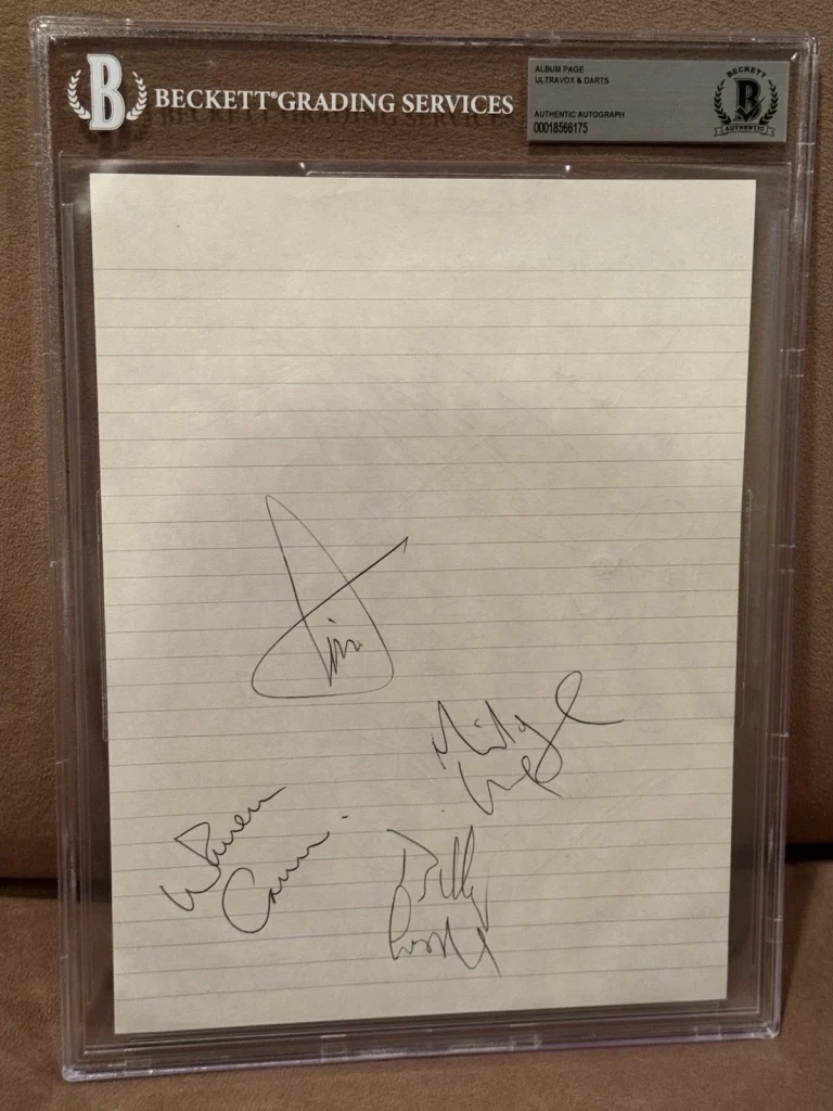 The Bands “Ultravox” & “Darts” Signed Autographed Album Page Front Back Beckett