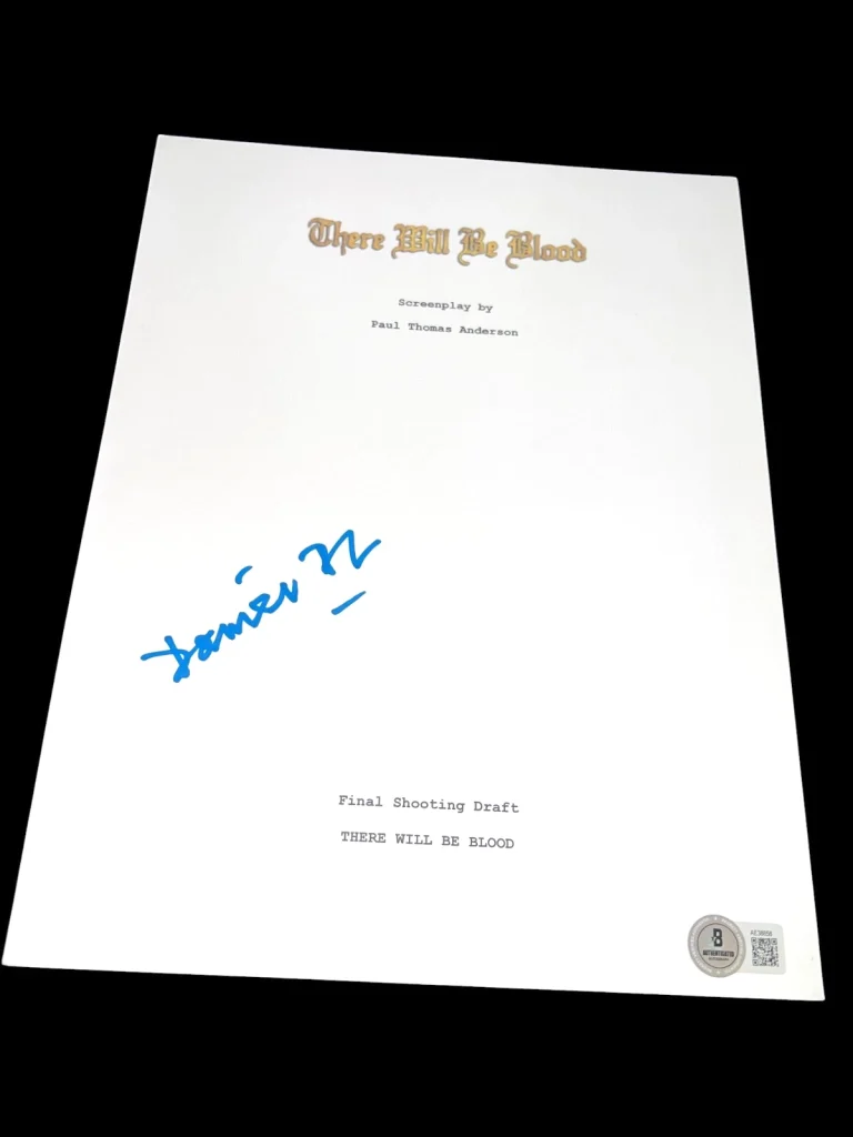 DANIEL DAY LEWIS SIGNED AUTOGRAPH MOVIE SCRIPT THERE WILL BE BLOOD BECKETT BAS D