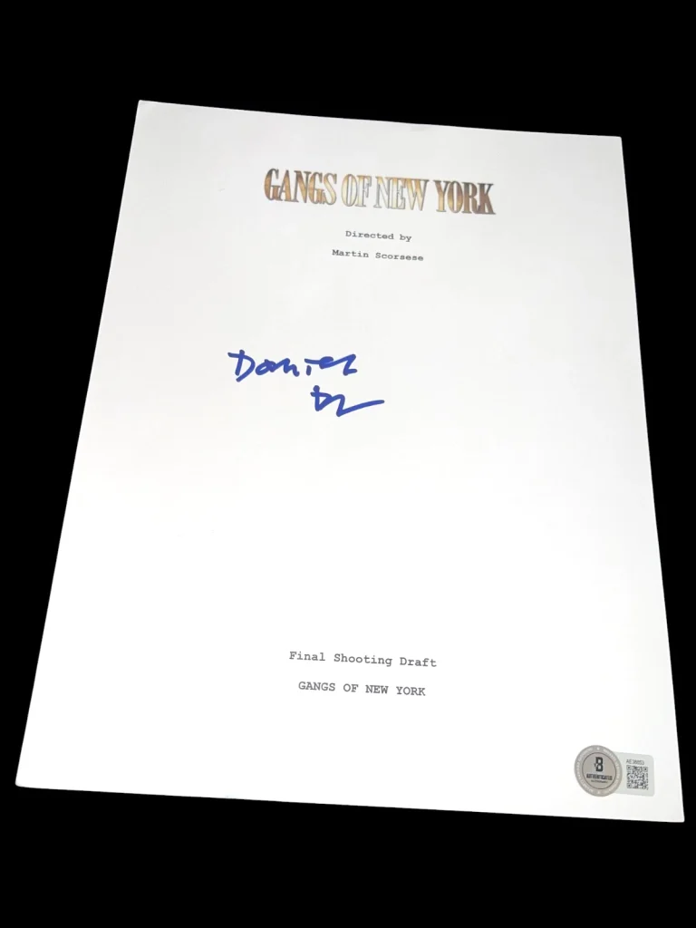 DANIEL DAY LEWIS SIGNED AUTOGRAPH MOVIE SCRIPT GANGS OF NEW YORK BECKETT BAS D