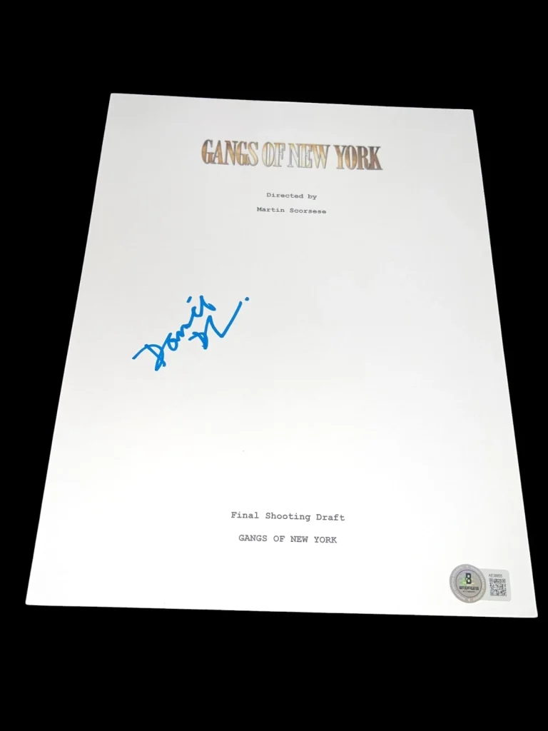 DANIEL DAY LEWIS SIGNED AUTOGRAPH MOVIE SCRIPT GANGS OF NEW YORK BECKETT BAS E