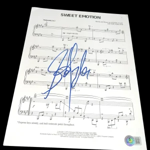 STEVEN TYLER SIGNED AUTOGRAPH SHEET MUSIC SWEET EMOTION BECKETT BAS COA AUTO X1