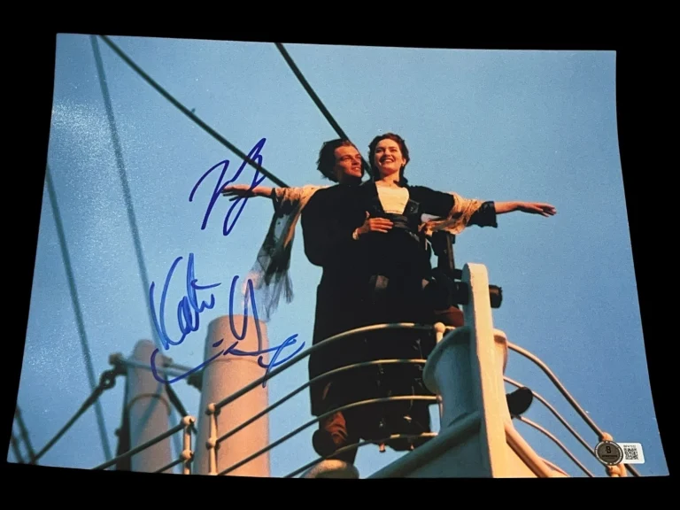 LEONARDO DICAPRIO KATE WINSLET SIGNED AUTOGRAPH 11x14 PHOTO POSTER BECKETT BAS F