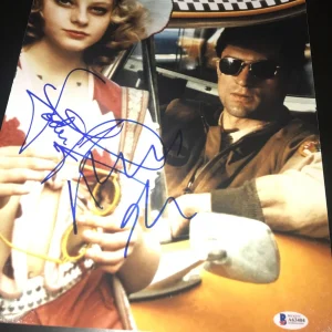 ROBERT DENIRO JODIE FOSTER SIGNED AUTOGRAPH 11x14 PHOTO TAXI DRIVER BECKETT BAS