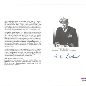 FREDERIC BARDSHAR SIGNED 8X10 (D) PSA DNA AC42056 WWII ACE 8V