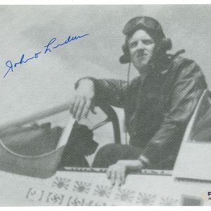 JOHN LANDERS SIGNED 8X10 PHOTO PSA DNA (D) WWII ACE BIG BEAUTIFUL DOLL