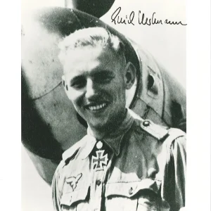ERICH HARTMANN SIGNED 8X10 PHOTOGRAPH PSA DNA (D) WWII ACE 352V