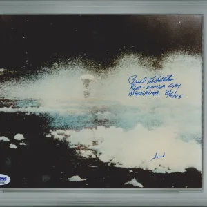 PAUL TIBBETS & GEORGE MARQUARDT SIGNED 8X10 PSA DNA AD05600 HIROSHIMA RARE
