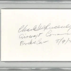 CHARLES SWEENEY SIGNED INDEX CARD PSA DNA 84071451 (D) WWII PILOT BOCKSCAR C-15
