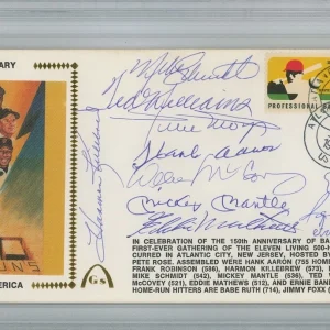 500 Home Run Club Signed First Day Cover PSA DNA 84603405 Mantle Williams RARE