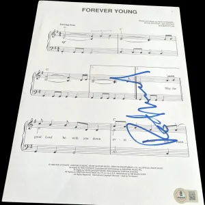 ROD STEWART SIGNED AUTOGRAPH SHEET MUSIC FOREVER YOUNG BECKETT BAS COA D