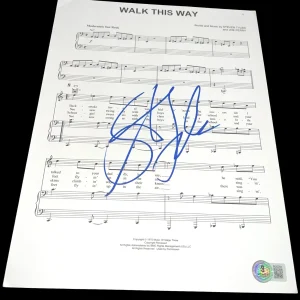 STEVEN TYLER SIGNED AUTOGRAPH SHEET MUSIC WALK THIS WAY BECKETT BAS COA AUTO D