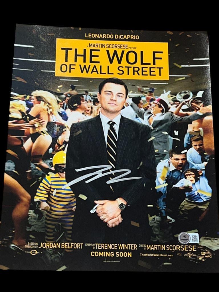 LEONARDO DICAPRIO SIGNED AUTOGRAPH 11x14 PHOTO WOLF OF WALL STREET BECKETT BAS G