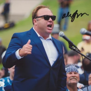 ALEX JONES SIGNED INFOWARS 8X10 PHOTO 3 JSA