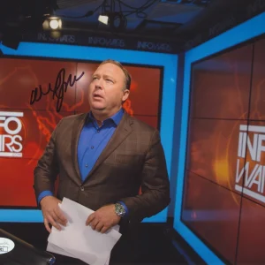 ALEX JONES SIGNED INFOWARS 8X10 PHOTO 5 JSA