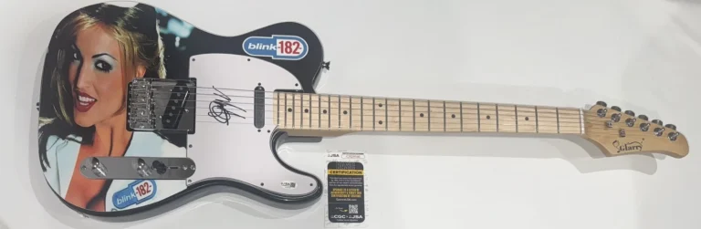 MARK HOPPUS SIGNED CUSTOM GUITAR BLINK 182 ENEMA OF THE STATE JSA COA