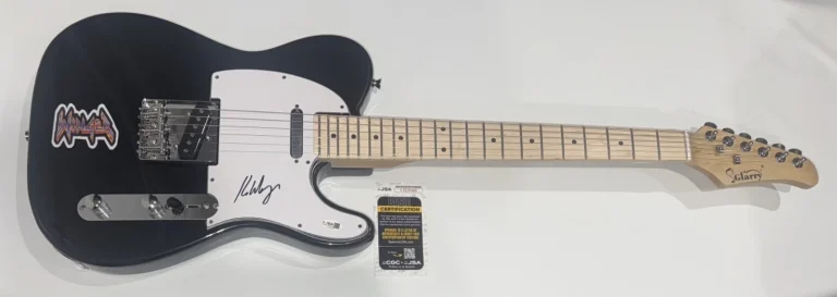 KIP WINGER SIGNED BLACK ELECTRIC GUITAR WINGER AUTOGRAPHED JSA COA