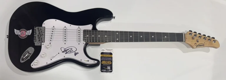 KEVIN CRONIN SIGNED BLACK ELECTRIC GUITAR REO SPEEDWAGON JSA COA