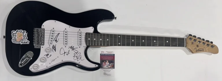 CAGE THE ELEPHANT SIGNED BLACK ELECTRIC GUITAR MATT SHULTZ ALL 6 JSA COA