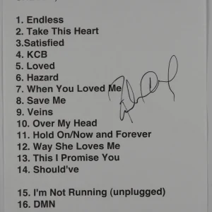 Richard Marx JSA Autograph Signed Set List 3/15/12 Shelby NC