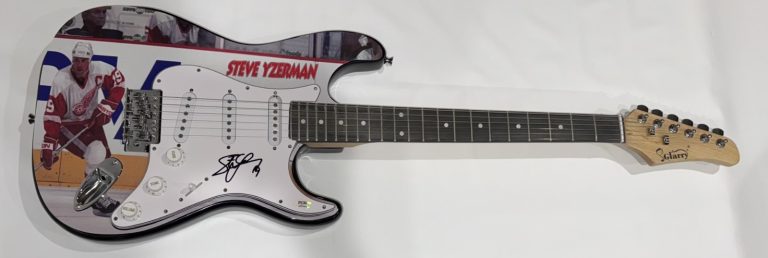 STEVE YZERMAN SIGNED CUSTOM DETROIT RED WINGS ELECTRIC GUITAR PSA COA