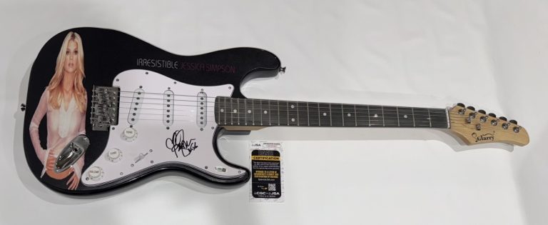 JESSICA SIMPSON SIGNED CUSTOM IRRESISTIBLE ELECTRIC GUITAR JSA COA