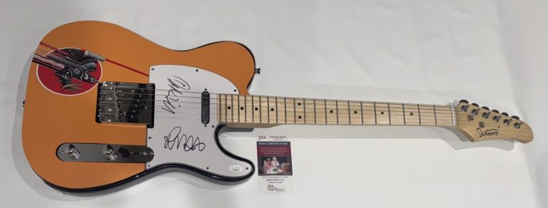 JUDAS PRIEST SIGNED SCREAMING FOR VENGEANCE GUITAR ROB HALFORD IAN HILL JSA COA